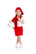 little girl in artist costume isolated