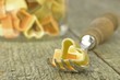 Heart shaped pasta on a fork