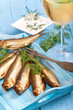 Fischgericht mit Weißwein