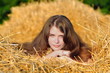 Country girl on hay
