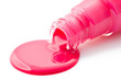 Spilled nail enamel, closed-up on white