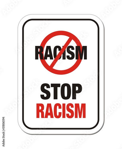 Vector: stop racism sign stop racism sign