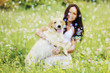 woman and dog