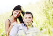 Photo: lovers on grass field lovers on grass field