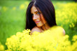 woman on oilseed field