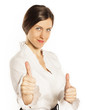 young successful businesswoman in studio