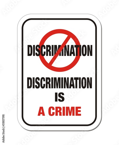 Vector: discrimination is a crime sign discrimination is a crime sign