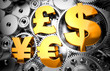 Money mechanism with currency signs