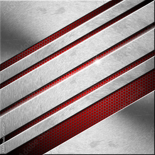 Illustration: Red and Metal Business Background - Diagonals Red and Metal Business Background - Diagonals