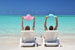 A couple on the beach of Exuma, Bahamas