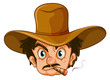 A man wearing a brown hat while smoking