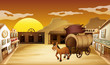 A carriage outside the saloon bar