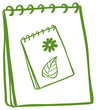 A notebook with a drawing of a notebook at the cover page