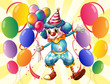 Vector: A clown holding balloons A clown holding balloons