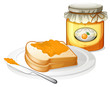 Vector: A sliced bread with an orange jam A sliced bread with an orange jam