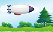 Vecteur : An airship above the hills An airship above the hills