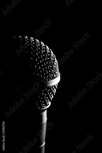 Photo: Black Microphones Head In Detail Black Microphones Head In Detail