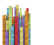 3d rectangular stripe shape in varied rainbow color