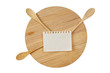stylized clock - cutting board and wooden spoons