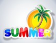 Colorful Summer Sticker-Adesivo Estate con Palma