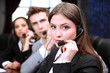 Call center operators at work.