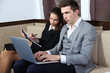 Business people on sofa