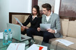 Business people on sofa