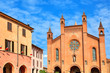 San Lorenzo cathedral exterior view in Alba, Italy.