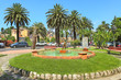 Small fountain with sculpture in Ventimiglia, Italy.
