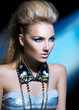 Fashion Rocker Style Model Girl Portrait. Hairstyle