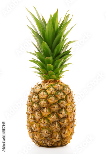 Photo: ananas fresco in fondo bianco ananas fresco in fondo bianco