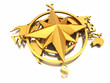 Illustration: Navigation sign or compass on white background. Navigation sign or compass on white background.