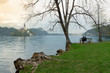 Couple Enjoying panorama at Bled Lake