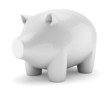 White piggy money box