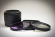 Filters and a 50 mm lenses with vignette