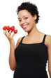 Photo: Young happy pregnant woman with strawberries Young happy pregnant woman with strawberries