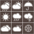 Black and white weather signs