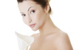 Beautiful woman with calla