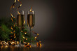 Photo: Glasses of champagne at new year party Glasses of champagne at new year party