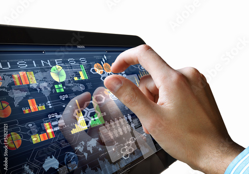 Photo: Modern computer technology in business Modern computer technology in business