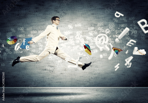 Photo: Image of running businessman Image of running businessman