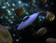 Illustration: UFO in space UFO in space