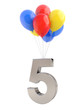 Colorful Balloons with Number 5
