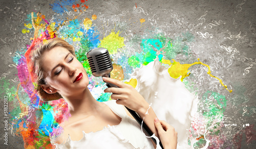 Photo: Female blonde singer Female blonde singer