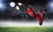 Goalkeeper catches the ball