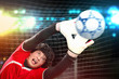 Goalkeeper catches the ball