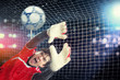 Goalkeeper catches the ball