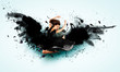 Photo: Woman floating on dark wings Woman floating on dark wings