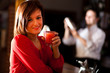Woman holding a cocktail