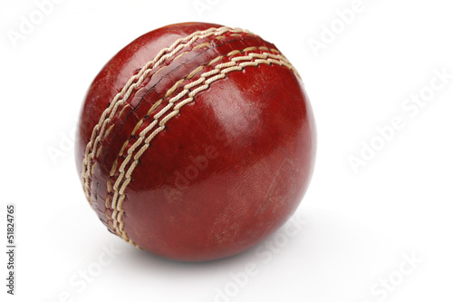 Photo: Cricket Ball Isolated On White Background Cricket Ball Isolated On White Background
